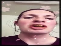 Callie from SIUE eating her poop!